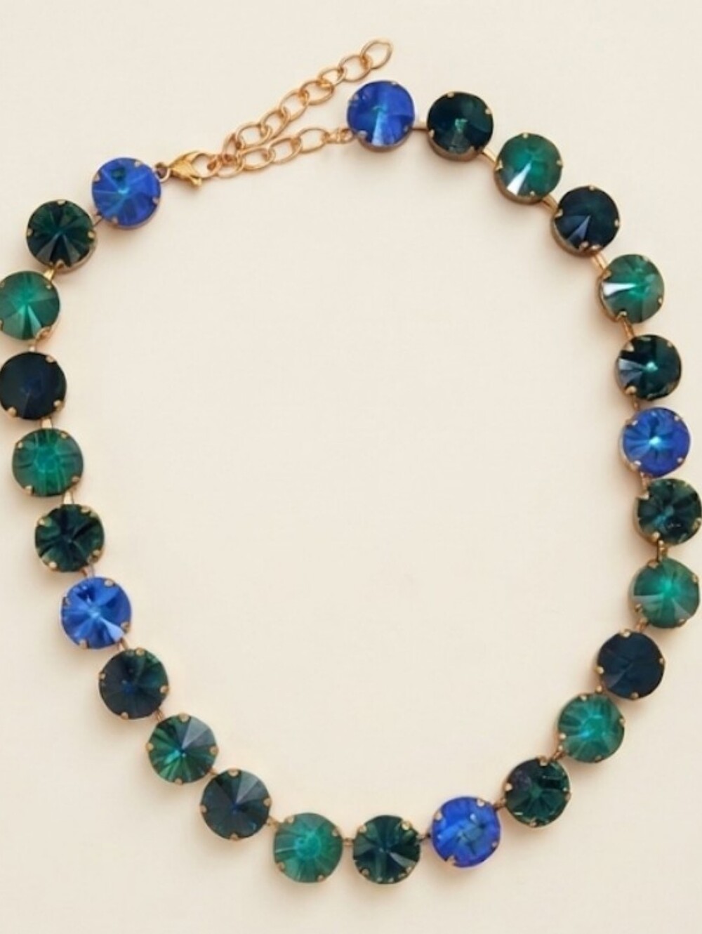 Green Absinthe Fairys Kiss Premium Crystals in Classic 18K Gold Plated Necklace